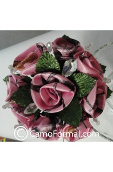 *Camo Floral Bouquet, Small with Crystals